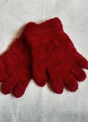 Красные теплые перчатки травка punkidz франция one size