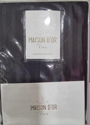 Простирадло сатинове Maison D'or antracite 240*260 + наволочки...