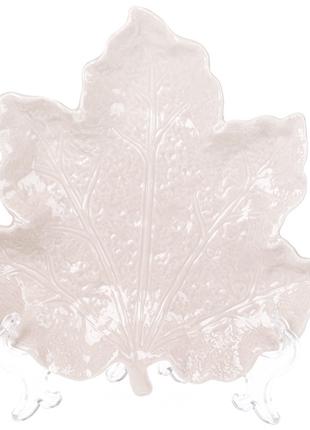Тарелочка декоративная Кленовый лист, 20см, цвет - бежевый