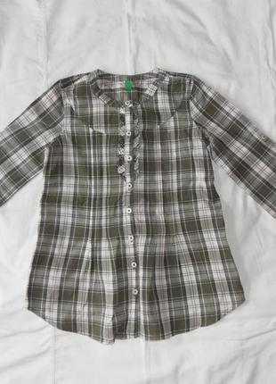 Рубашка, блузка в клетку для девочки на 7-8 лет