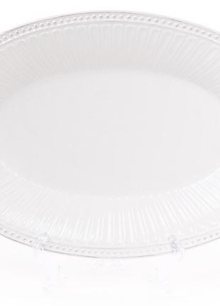 Блюдо керамическое овальное 33.8см, цвет - белый