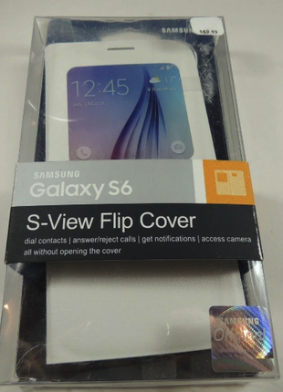 Чехол  Samsung Galaxy S6 S-View Flip Cover  White-Оригинал!!!
