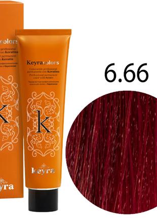 KEYRA Профессиональная краска для волос Keyracolors 6.66 тёмны...