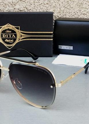 Dita стильные мужские солнцезащитные очки серый градиент в зол...