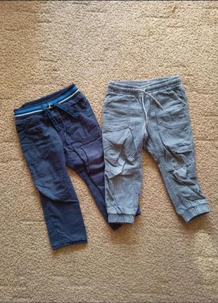 2 пары детские утеплённые штаны на 1,5-2 года, george и h&m