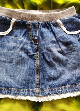 Джинсовая юбка для девочки 6-7 лет