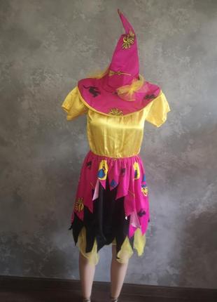 Карнавальный костюм платье шляпа хелоуин ведьма 13-15 лет 158-...