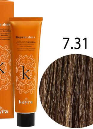 KEYRA Профессиональная краска для волос Keyracolors 7.31 блонд...