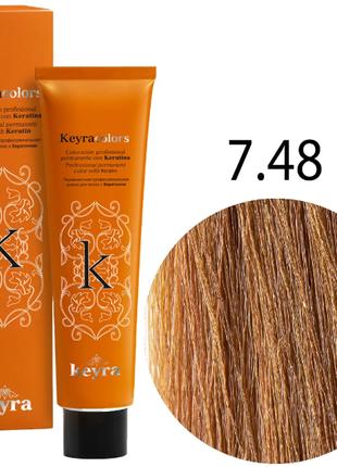 KEYRA Профессиональная краска для волос Keyracolors 7.48 блонд...