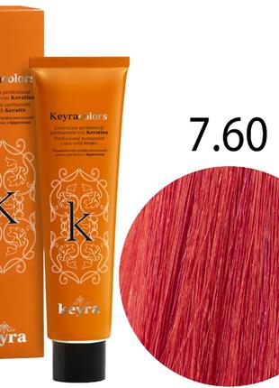 KEYRA Профессиональная краска для волос Keyracolors 7.60 блонд...