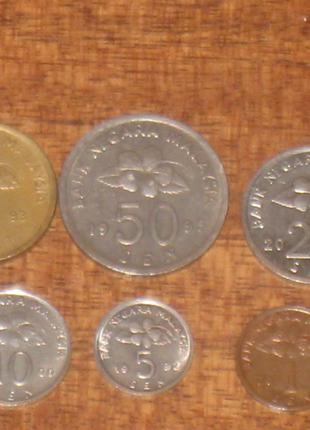 Монеты Малайзии - 6 шт.
