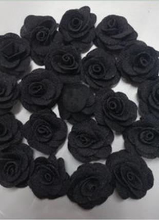 Розы из фоамирана 3,5 см черные