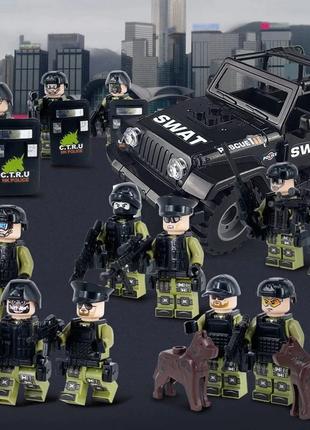 Фигурки человечки военные спецназ swat солдаты машина для лего