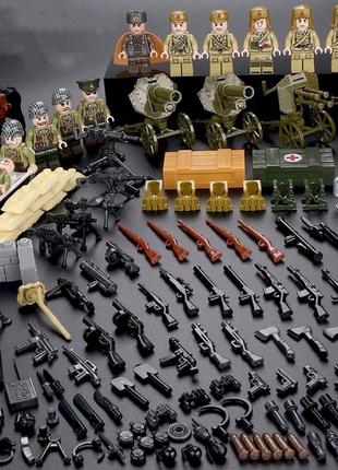 Фигурки человечки военные вторая мировая война оружие для лего