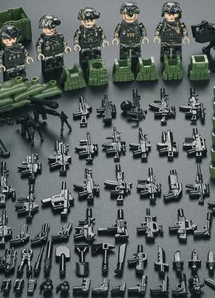 Фигурки человечки военные спецназ рейнджеры оружие для лего