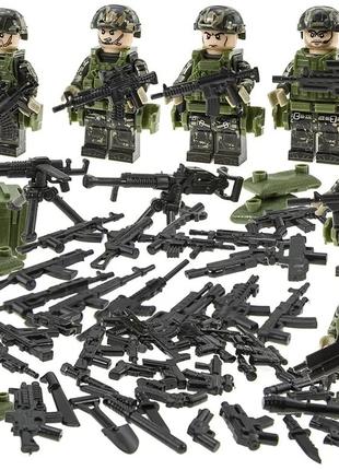 Фигурки человечки военные спецназ солдаты много оружия для лего