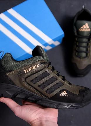 Чоловічі шкіряні кросівки Adidas Terrex  Green: 40-45