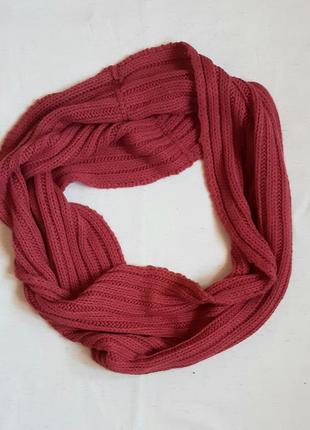 Вязаный мягкий терракотовый шарф снуд  сток из германии