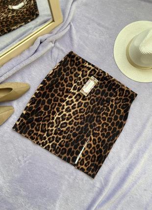 Спідничка леопард розріз юбка с разрезом