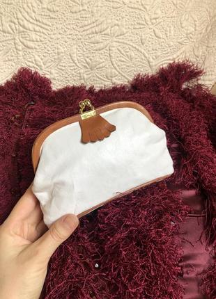 Цікава шкіряна сумочка гаманець, натуральна шкіра , з дзеркалом