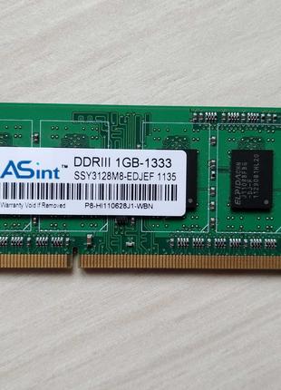 So-Dimm DDR3 1GB ASint 1333MHz PC3-10600 (память для ноутбука,...