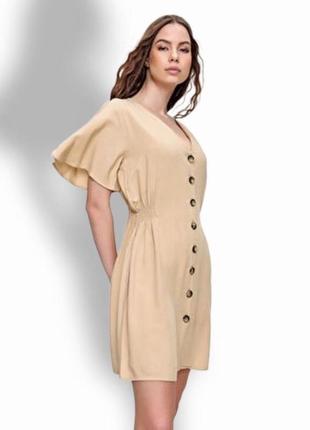 Стильное платье-халат,сукня з натуральної тканини с ґудзиками