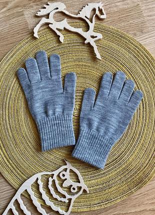 Дитячі рукавички, рукавиці, сірі рукавички на 9-15 років h&m