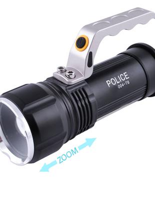 Мощный фонарь BL-004-T6+COB тактического типа.