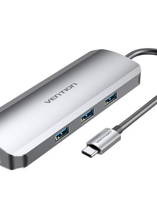 USB-хаб VENTION 9-in-1 USB-C to HDMI/USB3.0x3/RJ45/SD/TF/TRRS ...