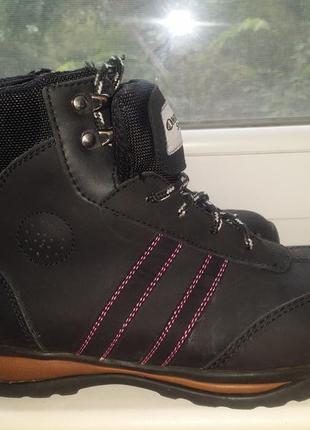 Чорні високі чоботи зимові з нубуку на шнурівці amblers safety...