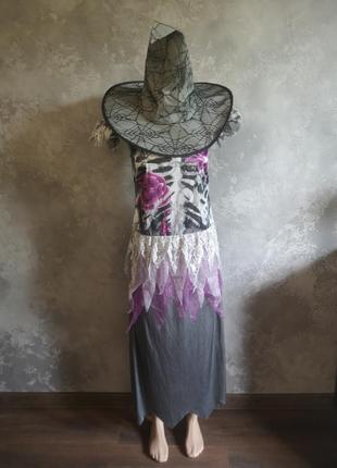 Карнавальный костюм платье шляпа ведьма м 44-46 хелоуин хэлоуин