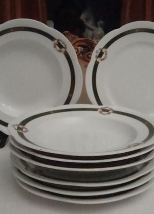 Антикварный столовый набор тарелки кузнецов 19 век царизм №856