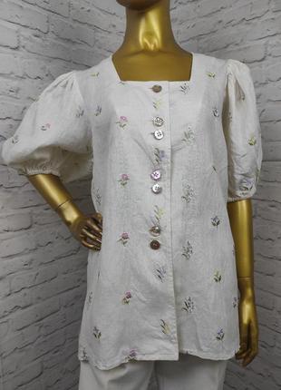 Австрійська блуза з льону з вишивкою р.хл-ххл