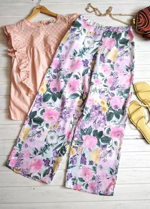 Літні атласні брюки в квіти