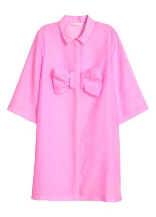 Сукня жіноча сорочка з бантом неонова рожева 32/2 h&m