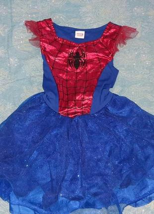 Платье человек паук на 7-8 лет.