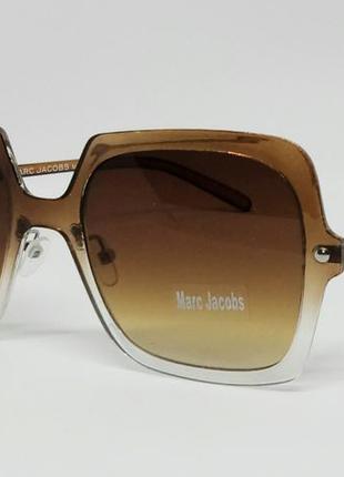 Очки в стиле marc jacobs женские солнцезащитные коричневые с г...