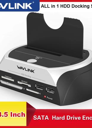 WAVLINK ST310U док-станция HDD/SSD 2,5"/3,5", картридер,  USB Hub