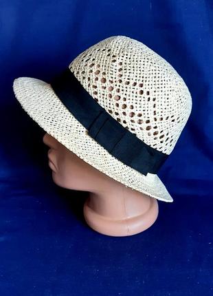 Летняя соломенная шляпа федора h&amp;m (швеция размер s (54см)
