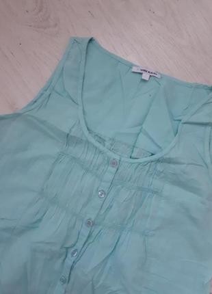 Блуза-рубашка мята хлопок р.40