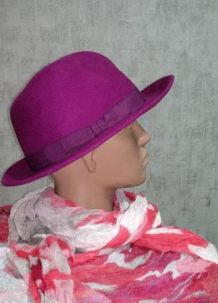 Женская фетровая шляпа размер 56-57 шерсть 100%