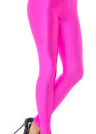 Леггинсы яркие женские ластик в стиле 90х розовый неон XS-S