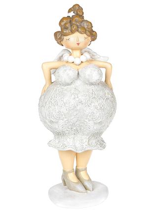Декоративна статуетка Ангел у білій сукні 24см