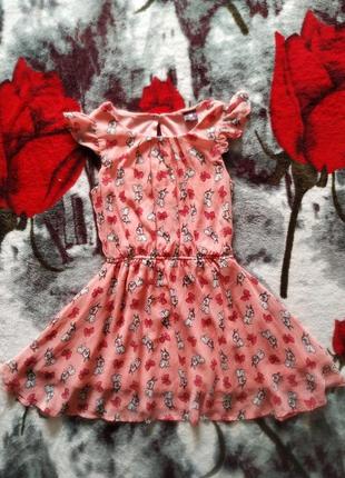 Красиве плаття з зайчиками для дівчинки 5-6 років