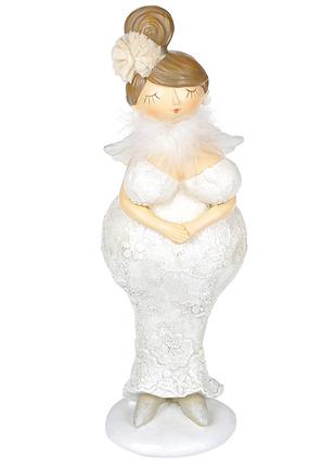 Декоративна статуетка Ангел у білій сукні 25см
