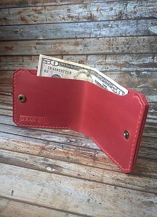 Сучасний жіночий гаманець з червоної шкіри crazy horse