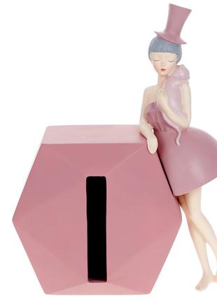 Коробка для салфеток Девочка в шляпе 30см, цвет - розовый