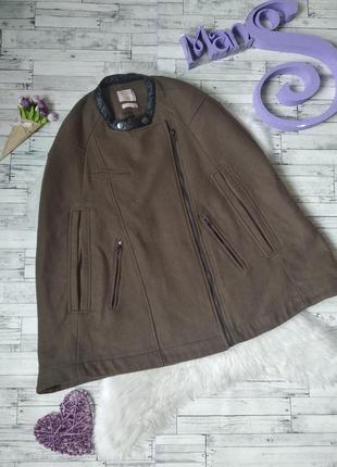 Пальто кейп bershka wool jacket женская коричневая