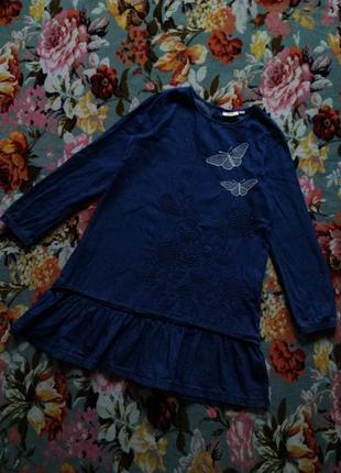 Стильне джинсове плаття туніка для дівчинки 7-8 років