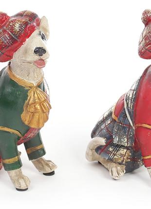 Декоративная статуэтка Собака в костюме 15см, 2 вида :красный ...